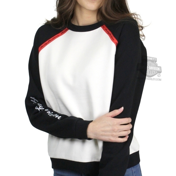 Harley-Davidson Colorblocked Metallic Print Fleece Pullover sweatshirt - Picture 2 of 8
